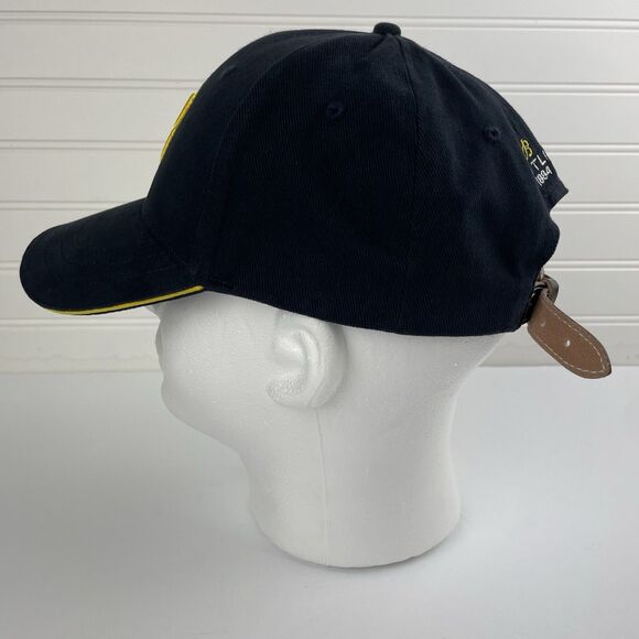 Breitling 1884 Hat Embroidered “B” Logo Navy Blue Cap Adjustable Leather Strap - Picture 3 of 8
